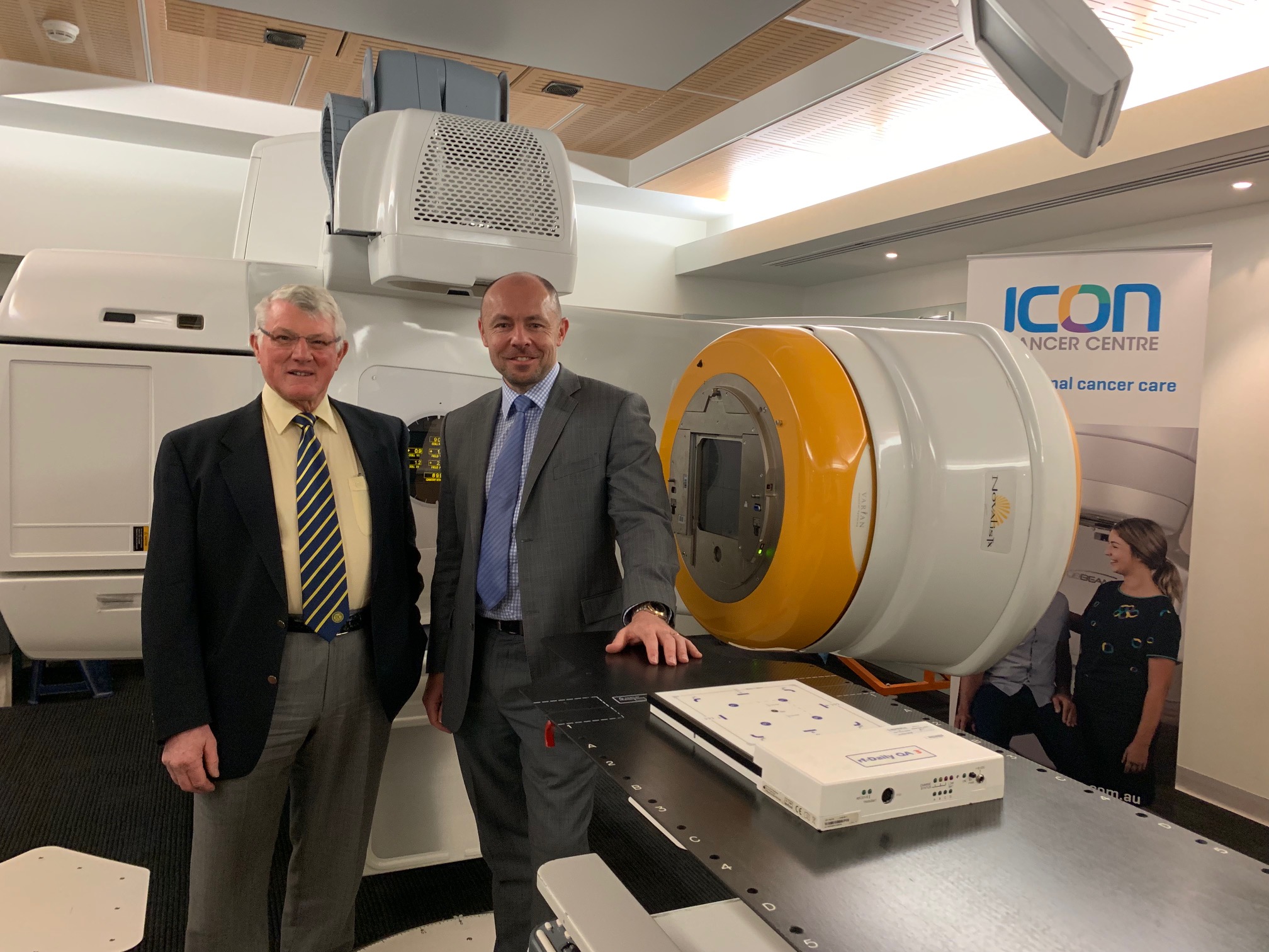 Dr Patrick Bowden with patient Bill Gason